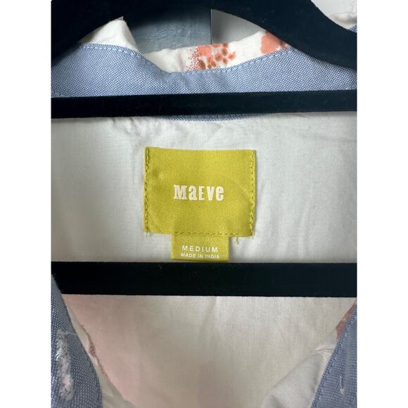 Anthro Maeve M Patchwork Boho Paisley Tunic Button Top 3/4 Slv Cottagecore A49 - Picture 3 of 8